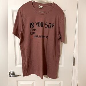 50th Birthday Large Canvas Tee. Never worn